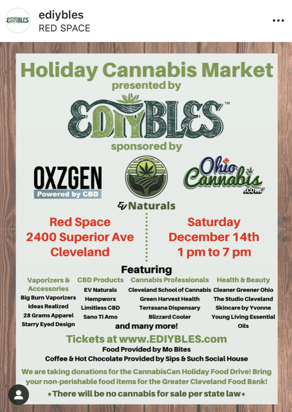 Ediybles Holiday Cannabis Market Instagram