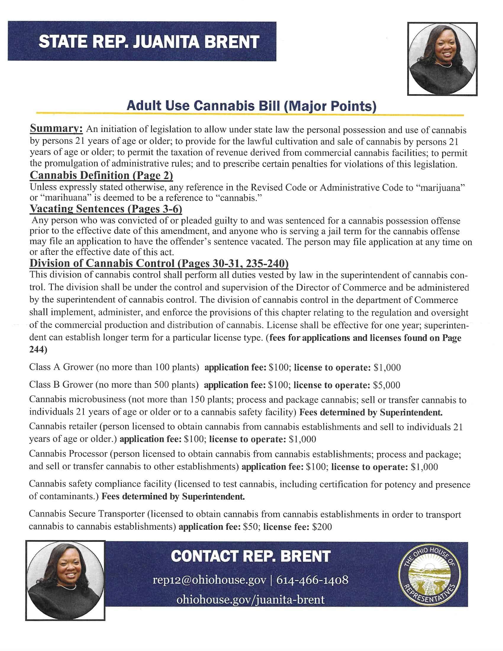 Juanita Brent Adult Use Proposal 2020 Page 1